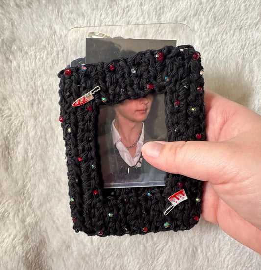 Stabby Babe KPOP Photocard Holder / Handmade / Crochet / Bedazzled / Subtle Merch