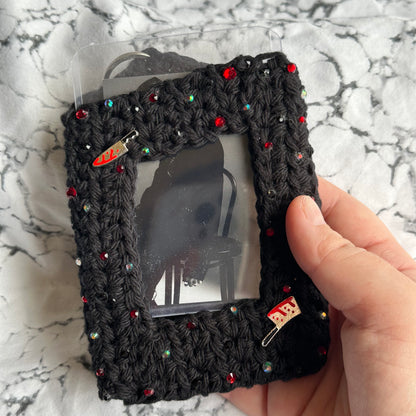 Stabby Babe KPOP Photocard Holder / Handmade / Crochet / Bedazzled / Subtle Merch