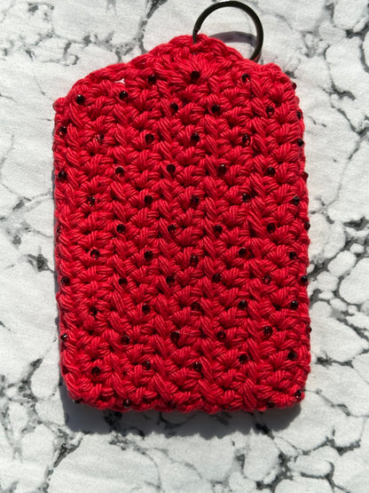 Red Bedazzled Kpop Photocard Holder
