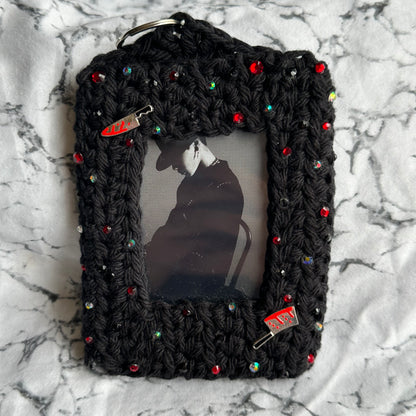 Stabby Babe KPOP Photocard Holder / Handmade / Crochet / Bedazzled / Subtle Merch