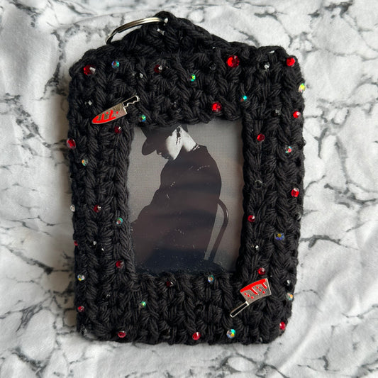 Stabby Babe KPOP Photocard Holder / Handmade / Crochet / Bedazzled / Subtle Merch