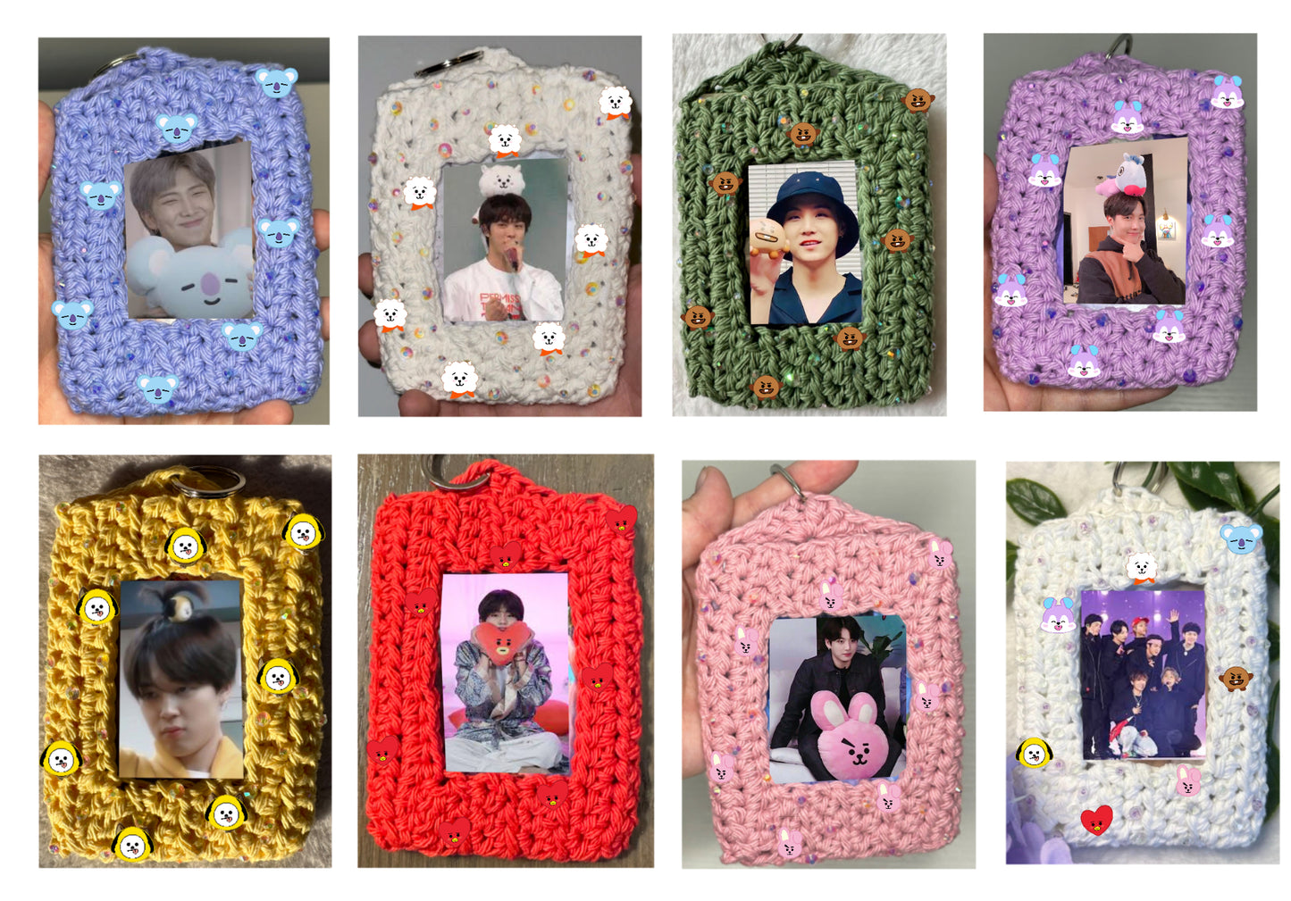 Bt21 Inspired Crochet Kpop Photocard Holder Keychains!