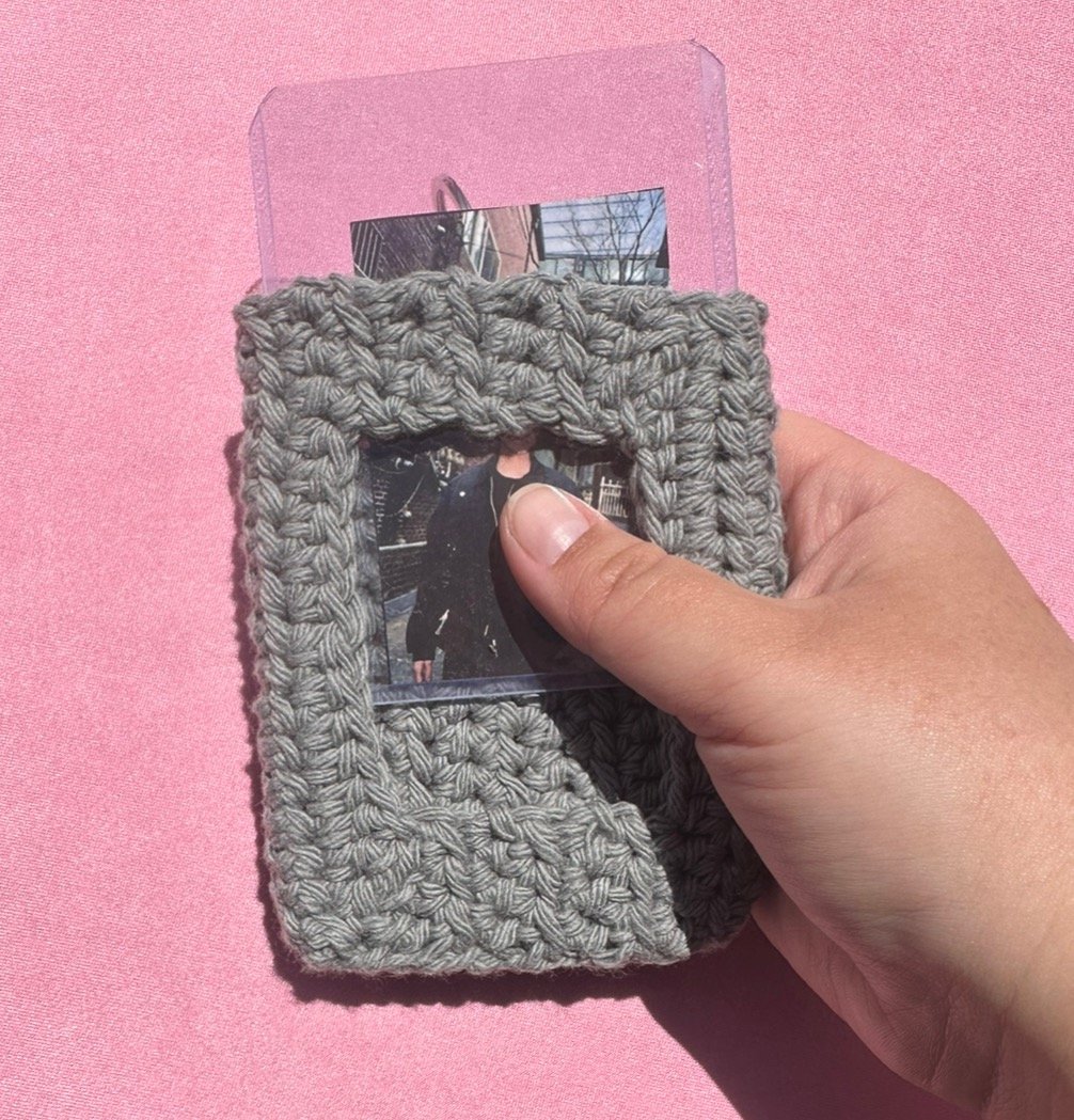 Grey Crochet Card Holder!