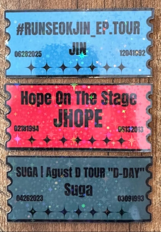 Kpop Tour Ticket Stickers