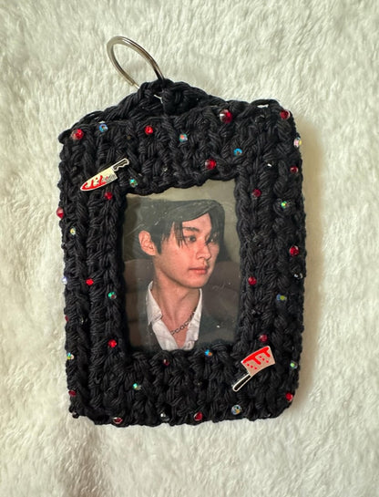 Stabby Babe KPOP Photocard Holder / Handmade / Crochet / Bedazzled / Subtle Merch