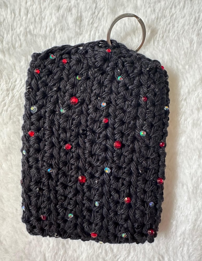 Stabby Babe KPOP Photocard Holder / Handmade / Crochet / Bedazzled / Subtle Merch